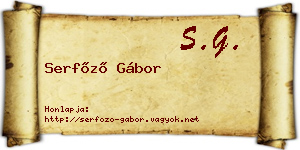 Serfőző Gábor névjegykártya